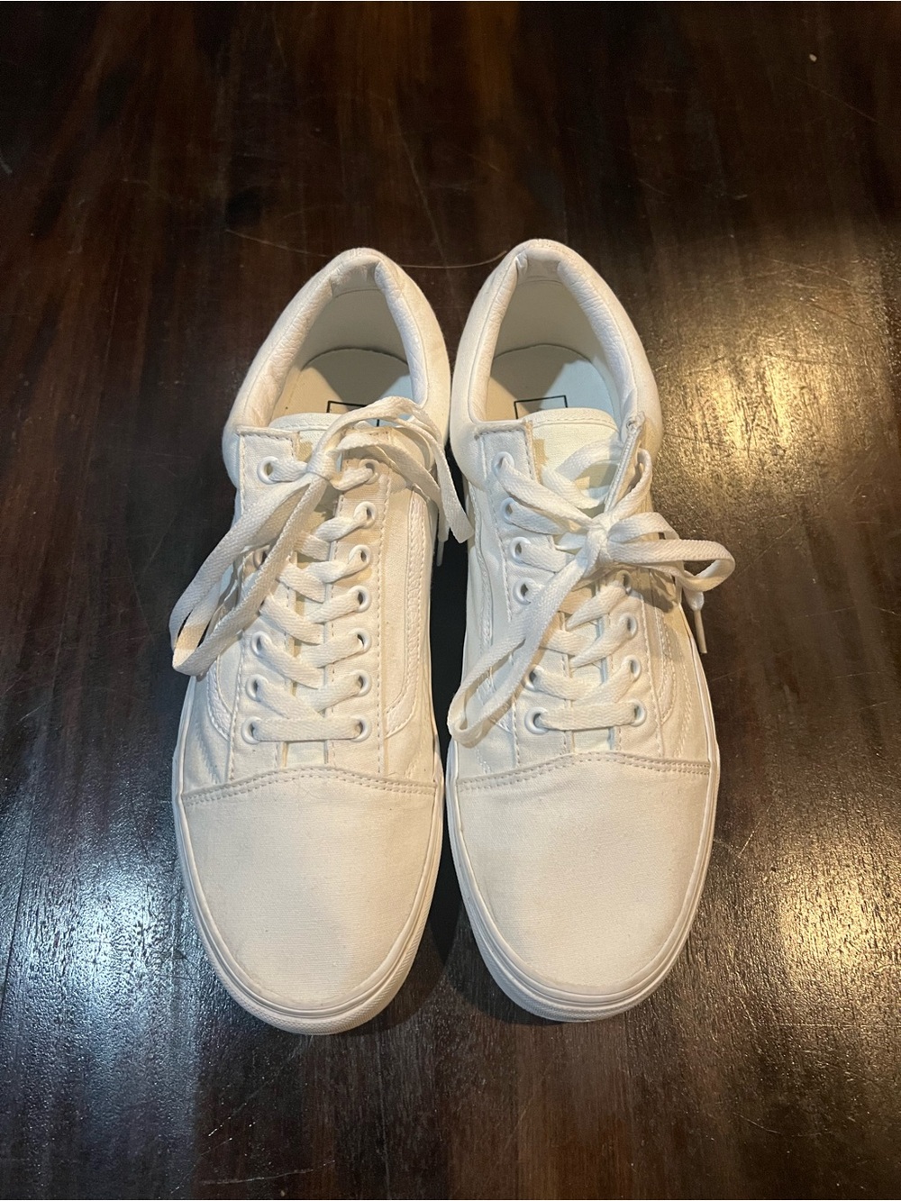 Classic Men's White Canvas Vans Old Skool Sk8 Sneakers size 12